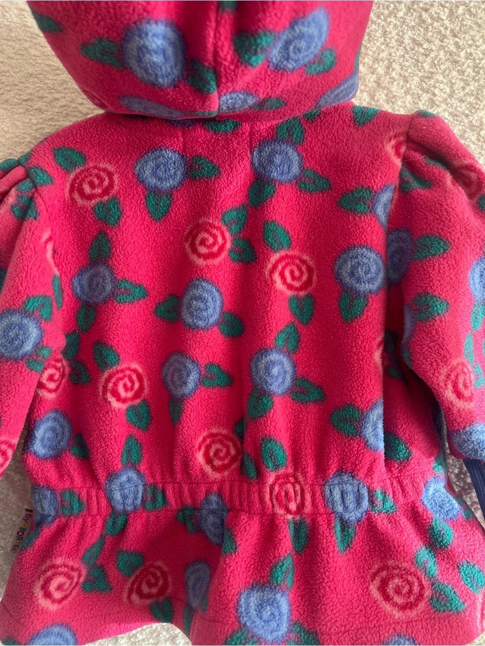 Gymboree Vintage Rainbow Tag Pink Fleece Jacket Hat Booties Bundle‎ Size 9-18 Mo